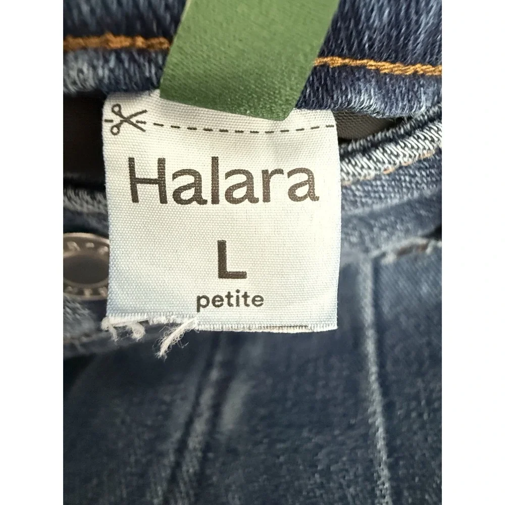 Halara Flex High Waisted Tummy Control Wide Leg Casual  Blue Jeans Size Petite L - Picture 5 of 16